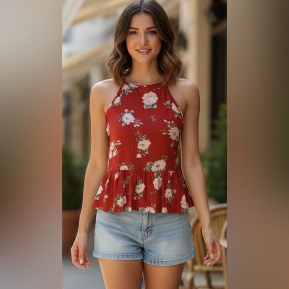 NWT!! Volcom Floral Soul Window Halter Tank Top Size XS